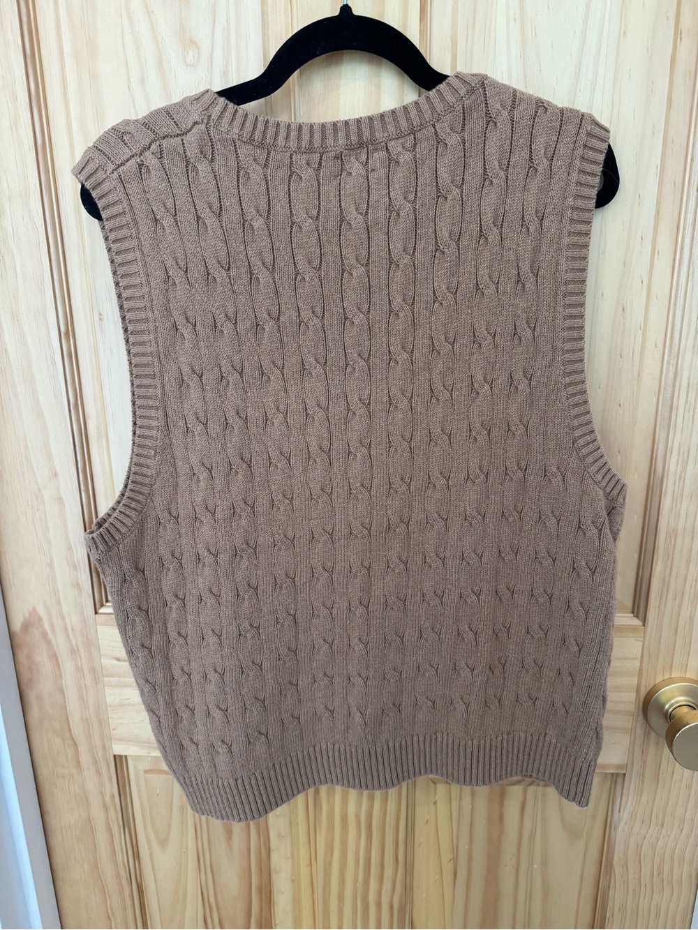 J.Crew 100% Cotton Cable Knit Sleeveless Sweater Vest - Taupe Brown - Picture 2 of 4